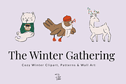 The Winter Gathering: Winter Clipart, a Seasonal Illustration by lilovwishes (Thumbnail 1 of 8)