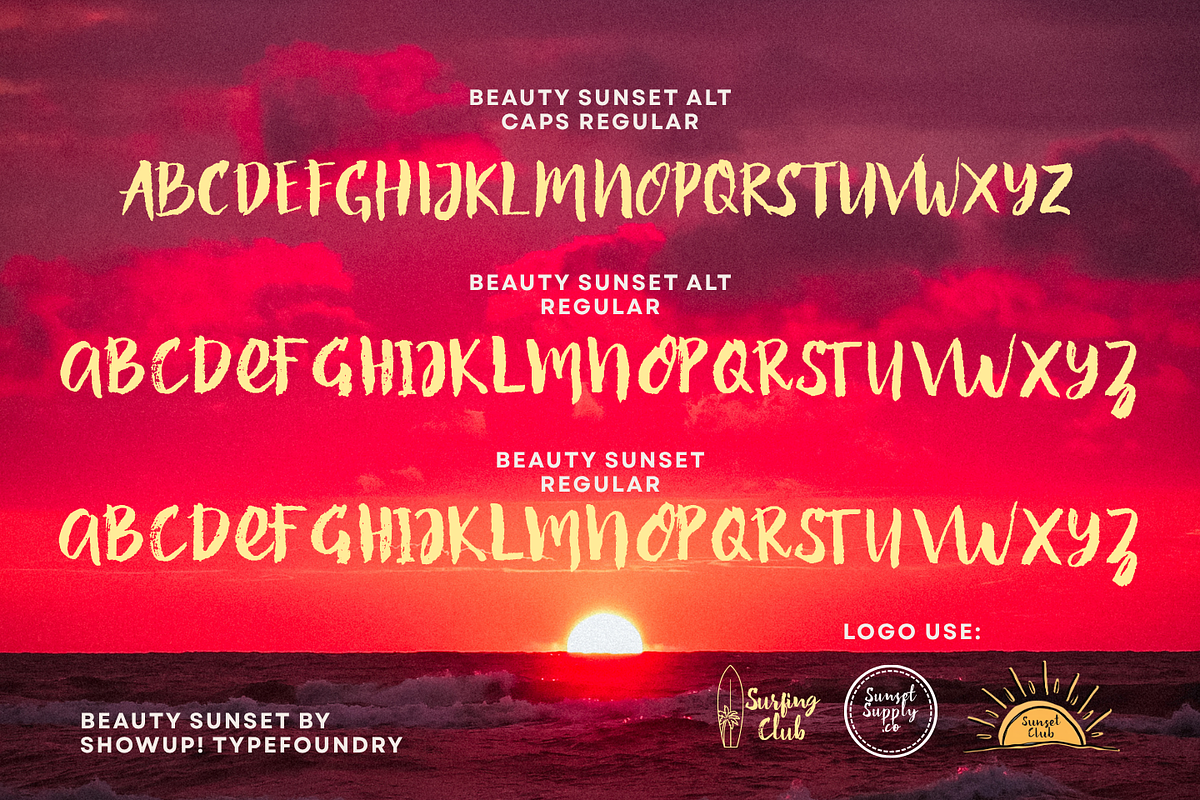 Beauty Sunset, a Script Font by ShowUp! Studio (Photo 9 of 9)