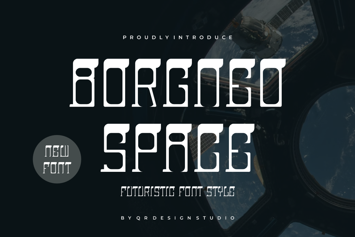 Borgneo Space - Futuristic Font, a Serif Font by QR Design Studio (Photo 1 of 6)