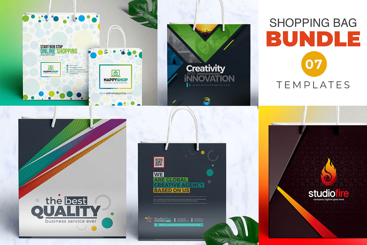 Shopping Bag Template Bundle, a Stationery Template by ContestDesign (Photo 9 of 9)