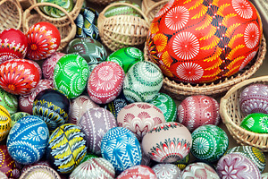 Pile of colorful Easter eggs, a Holiday Photo by BOOCYS
