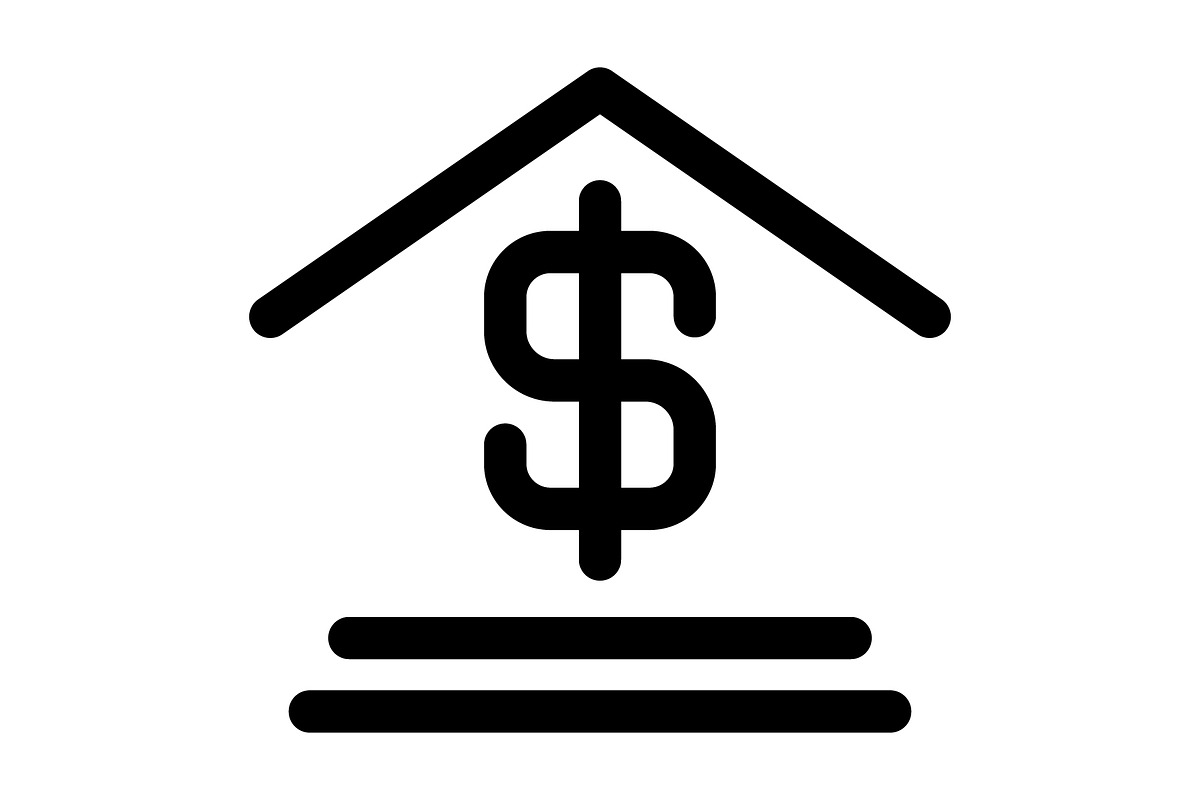Bank icon, an Outline Icon by Sumberpangan