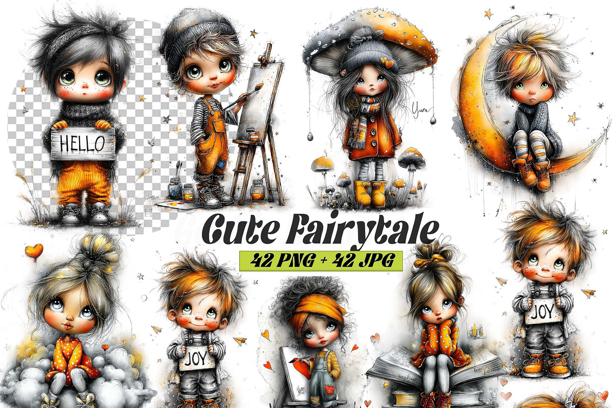 Cute Fairytale Characters Clipart, an Illustration by one-touch (Photo 1 of 11)