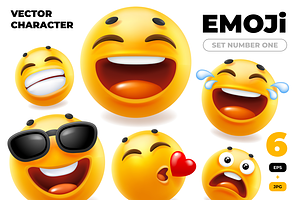 3d Happy Emoji Vector Set