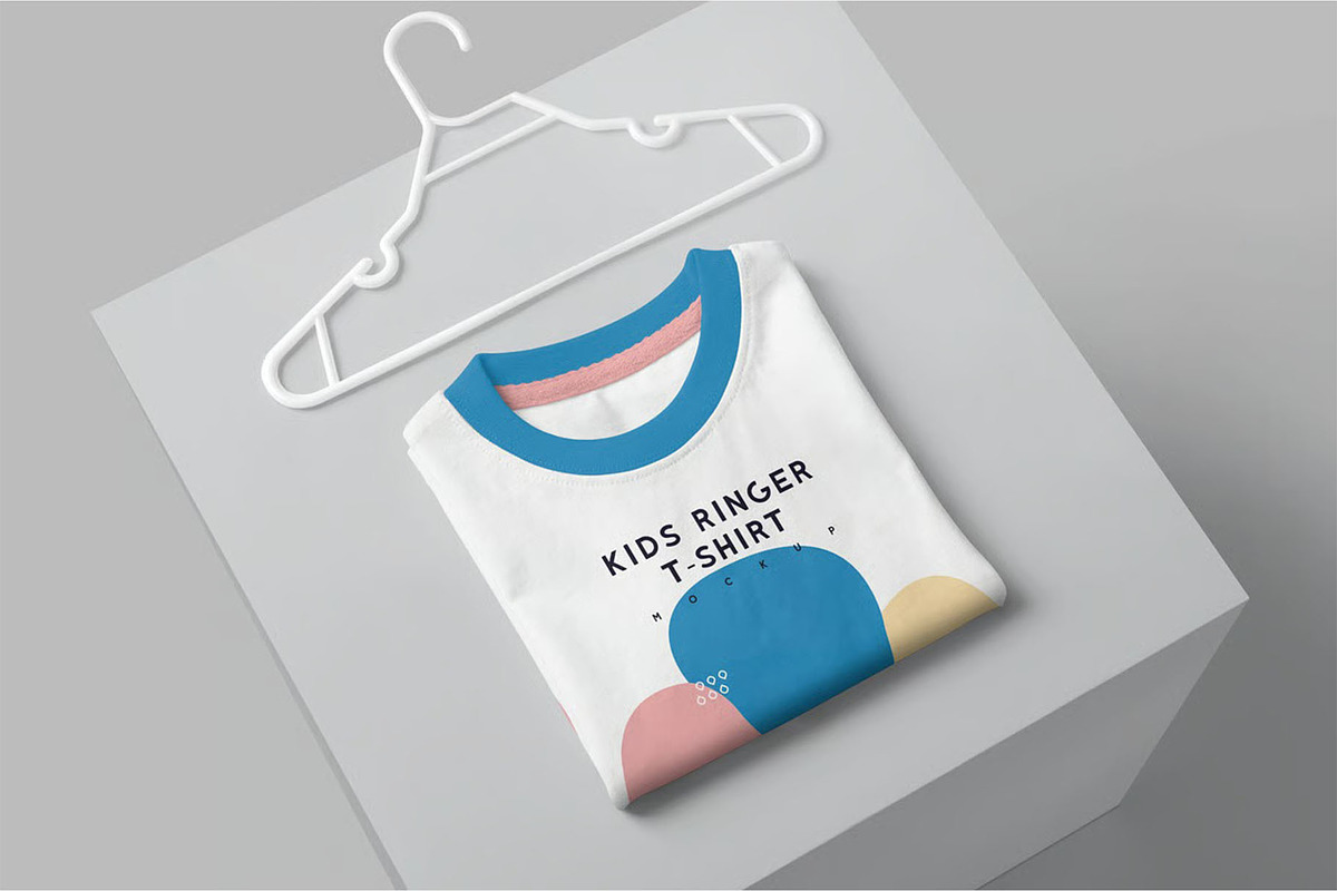 Kids Ringer Tshirt Mockups, a Shirt Mockup by megostudi0 (Photo 2 of 7)