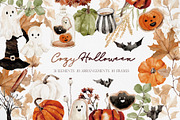 Watercolor Clipart - COZY Halloween, a Decorative Illustration by Beigetime (Thumbnail 1 of 19)