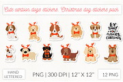 Cute dog stickers. Puppy Christmas, an Object Graphic by Let's Art (Thumbnail 24 of 24)