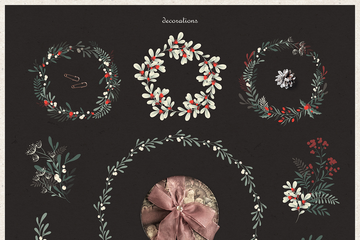 Winter Foliage Christmas Collection, a Decorative Illustration by Elena Paletskaya (Photo 5 of 8)