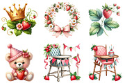 First Birthday Strawberry Watercolor, an Illustration by DreamArtGraphic (Thumbnail 4 of 4)