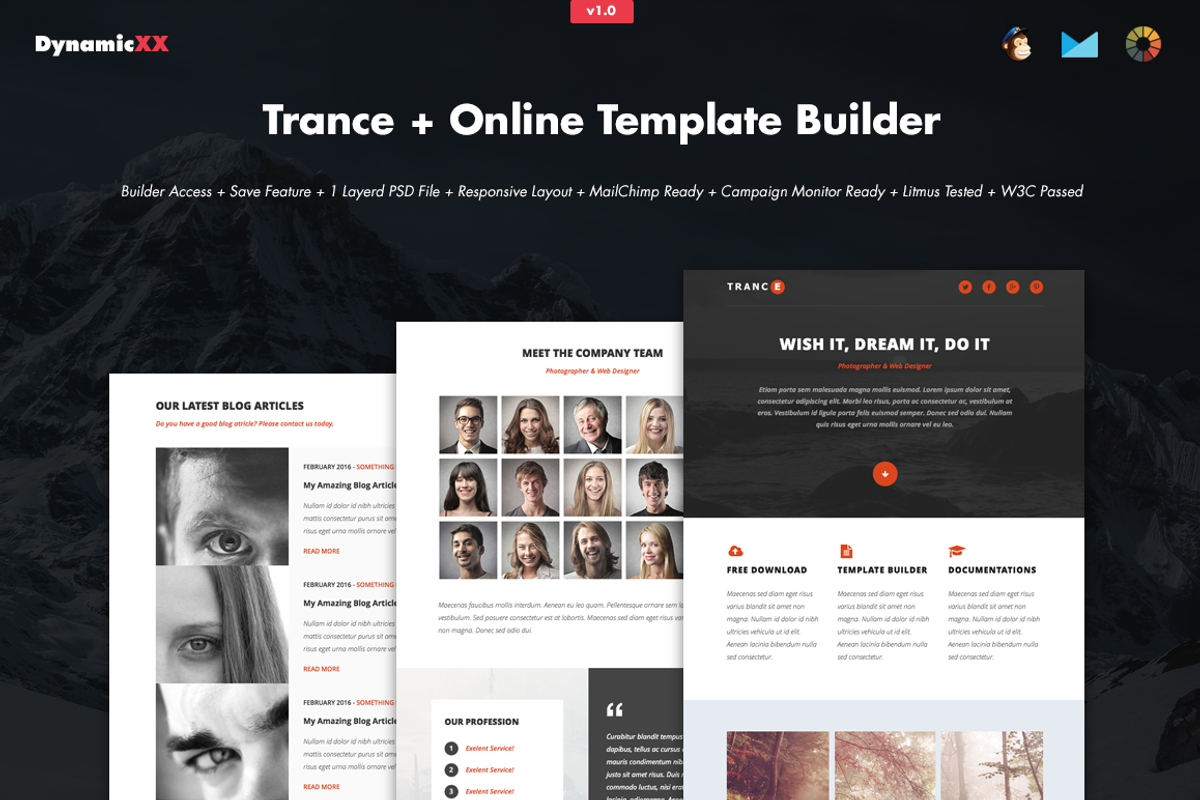 Trance + Online Template Builder, an Email Template by DynamicXX (Photo 1 of 2)