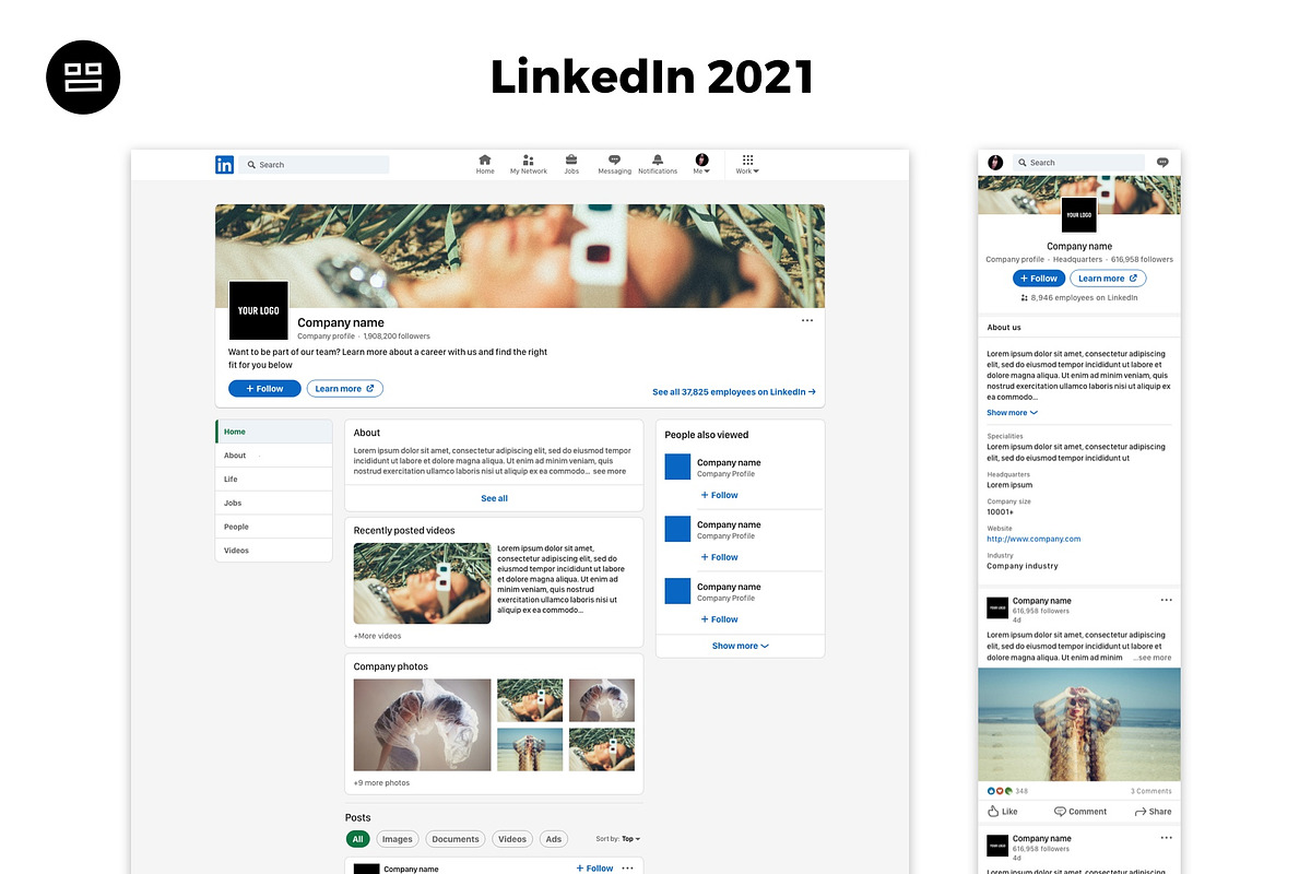 2021 Social Media UI Kit Adobe XD, a Social Media Template by Modularity Design (Photo 7 of 8)
