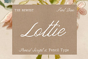 Lottie Pencil Script & Type Duo, a Script Font by Margot + Co (Thumbnail 1 of 11)