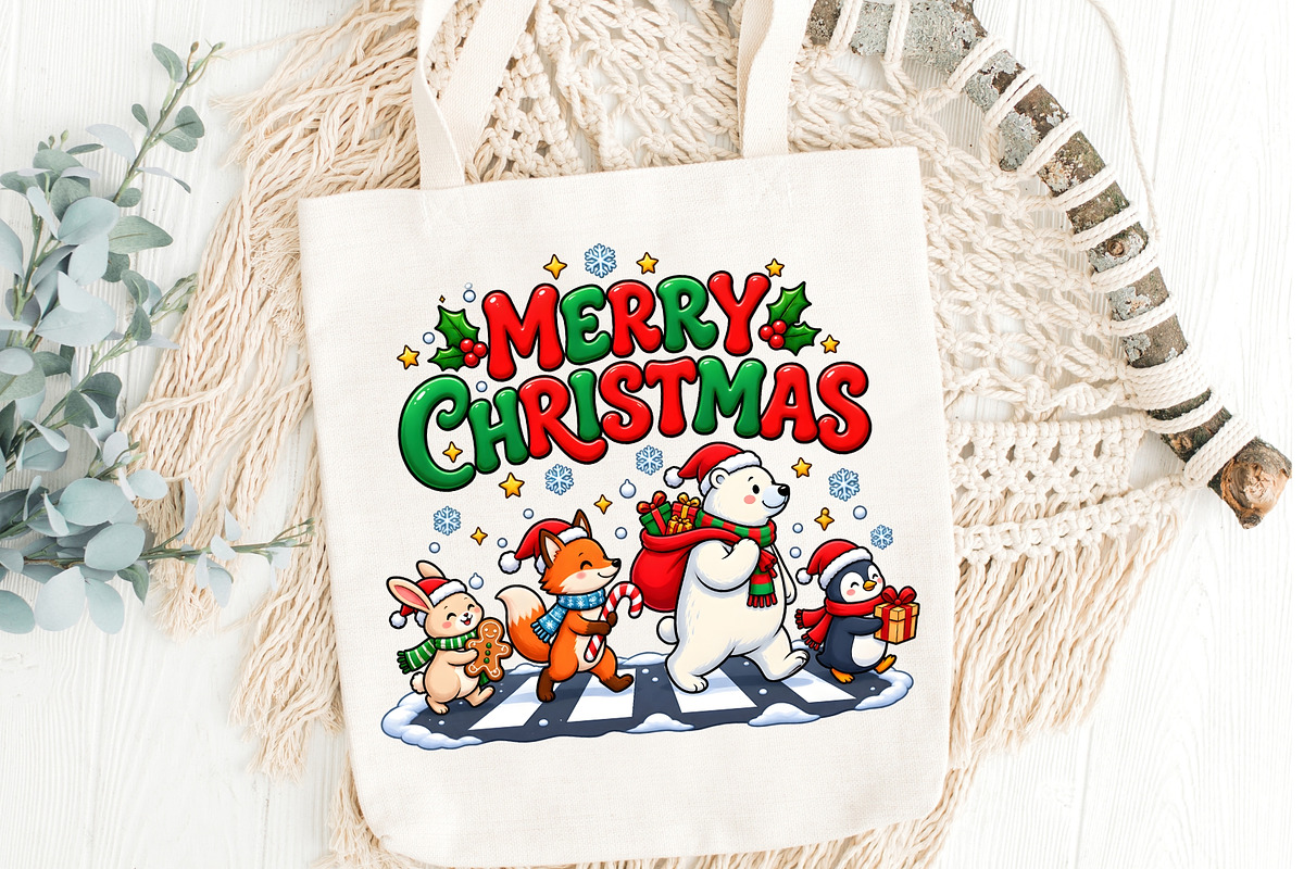 Cute Animals Merry Christmas PNG, an Object Graphic by Zahyl Studio (Photo 5 of 7)