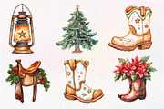 Western Cowboy Christmas Clipart, an Illustration by Dream Creation (Thumbnail 4 of 6)
