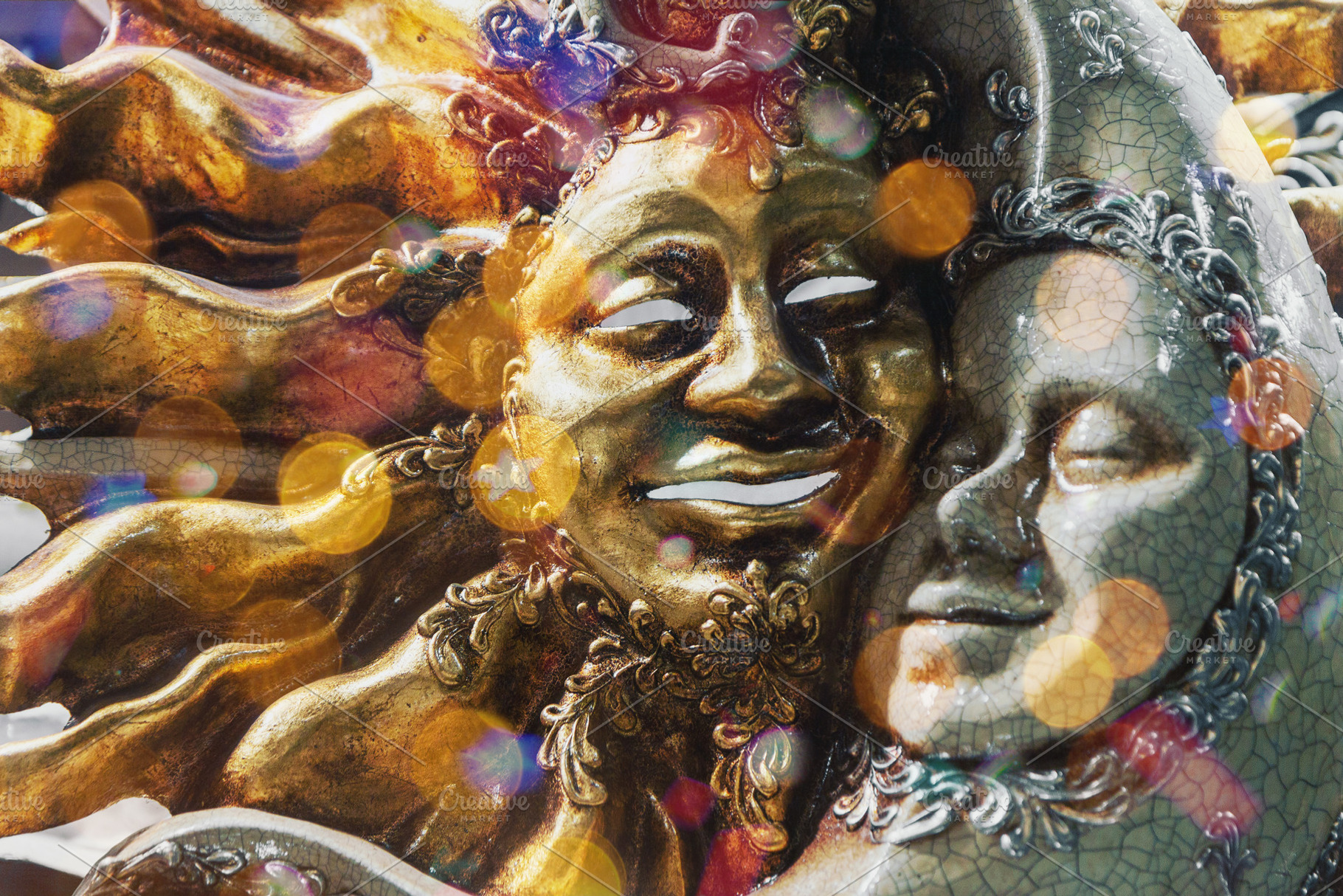 Venetian Sun and Moon mask, an Arts & Entertainment Photo by BOOCYS