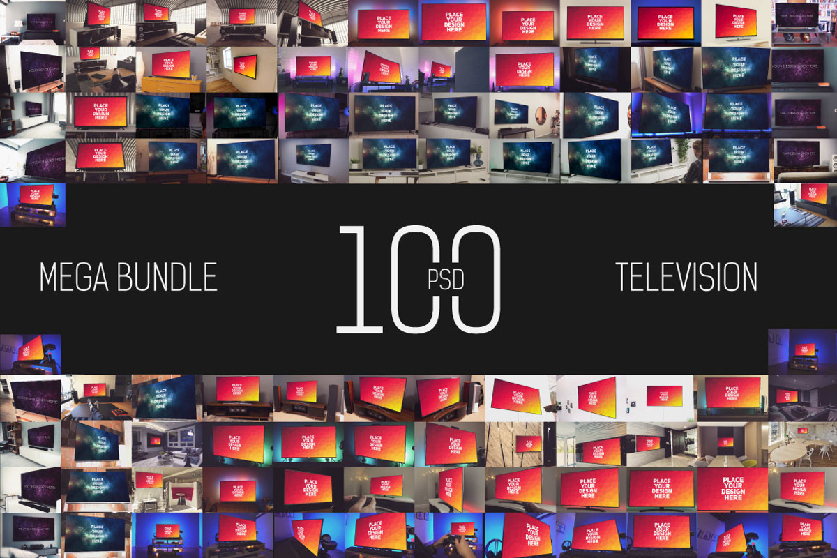 100 PSD Television Mockup, a Mockup by Laura (Photo 1 of 7)