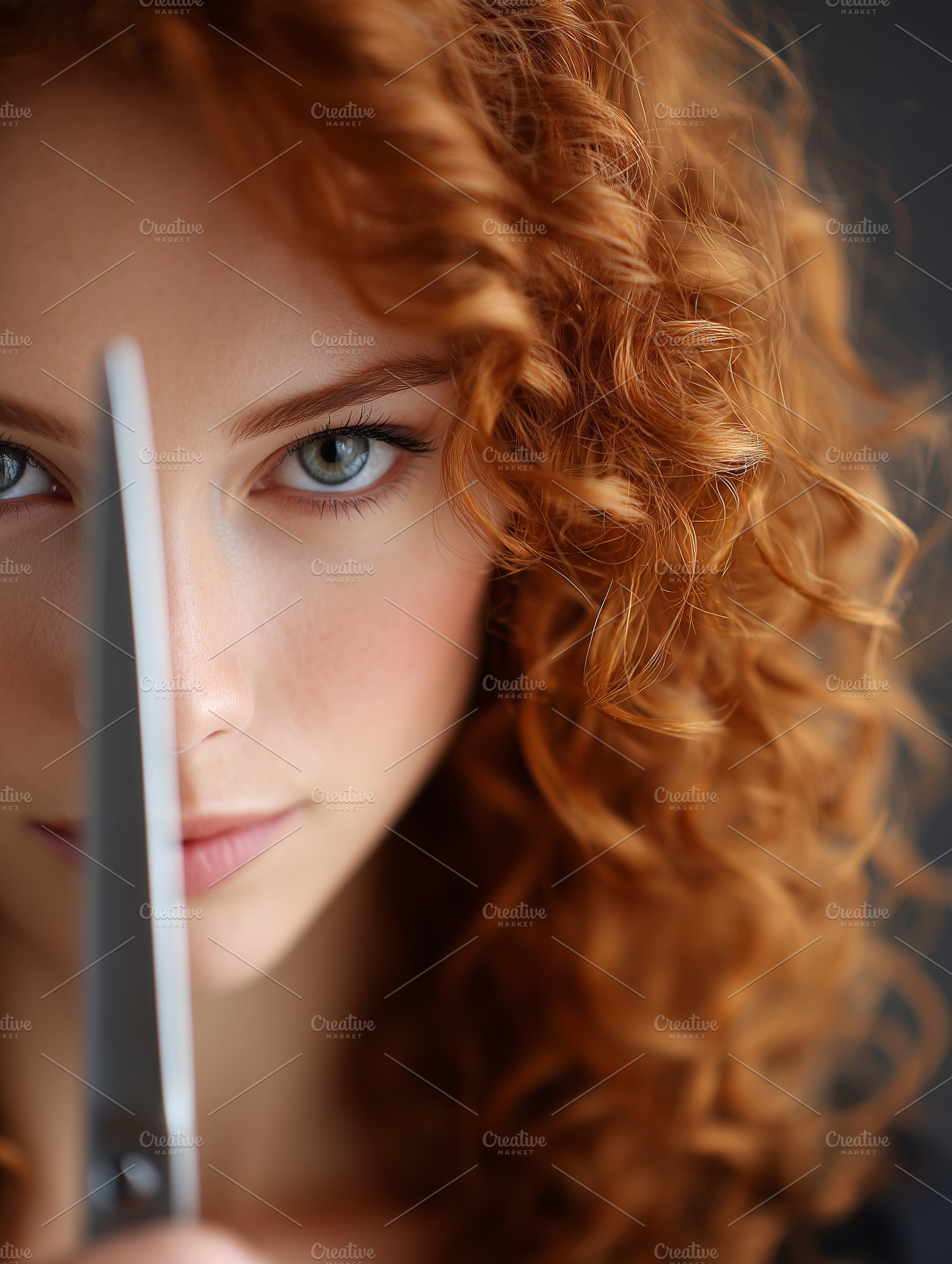 Beautiful redhead woman with curly, a Beauty & Fashion Photo by MistyDay