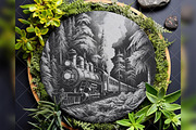 Steam Engine Train Jungle Railway, a Background Graphic by LaseredNinja (Thumbnail 6 of 7)