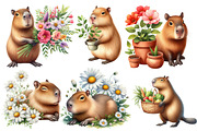 Capybara  Watercolor Clipart, an Illustration by Designworld (Thumbnail 2 of 5)
