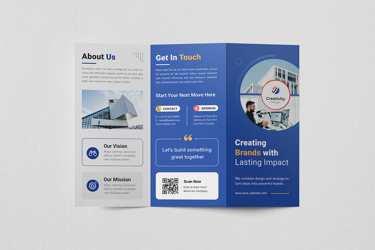Business Tri-Fold Brochure Template, a Brochure Template by Creativity-Design (Photo 3 of 5)
