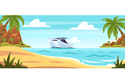 Island sand beach. Tropical coast, an Animal Illustration by Stock-Smart-Start (Thumbnail 1 of 3)