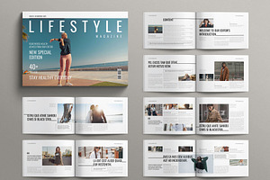 Lifestyle Magazine Layout Landscape, a Magazine Template by TemplatesForest