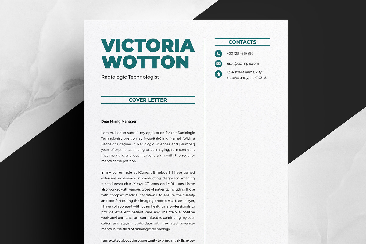 Simple & Sleek CV Template, a Resume Template by ResumeInventor (Photo 3 of 6)