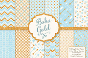 Soft Blue Bohemian Glitter Patterns, a Pattern Graphic by Amanda Ilkov (Thumbnail 1 of 3)