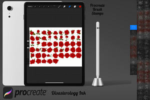 Rose Outlines Set 1 Procreate Brush