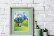 Watercolor mountains summer clipart, an Object Graphic by Belusuab (Thumbnail 6 of 7)