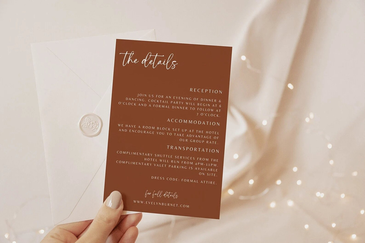 Minimalist Wedding Details Card, a Card Template by LucaTheme (Photo 1 of 5)