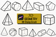 3D geometry stamp brush, a Brush Add-On by Petal Pixels (Thumbnail 1 of 7)
