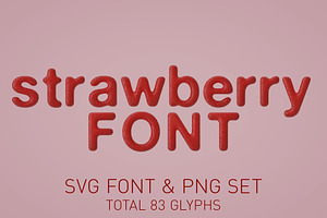 Strawberry Bitmap Font & PNGs