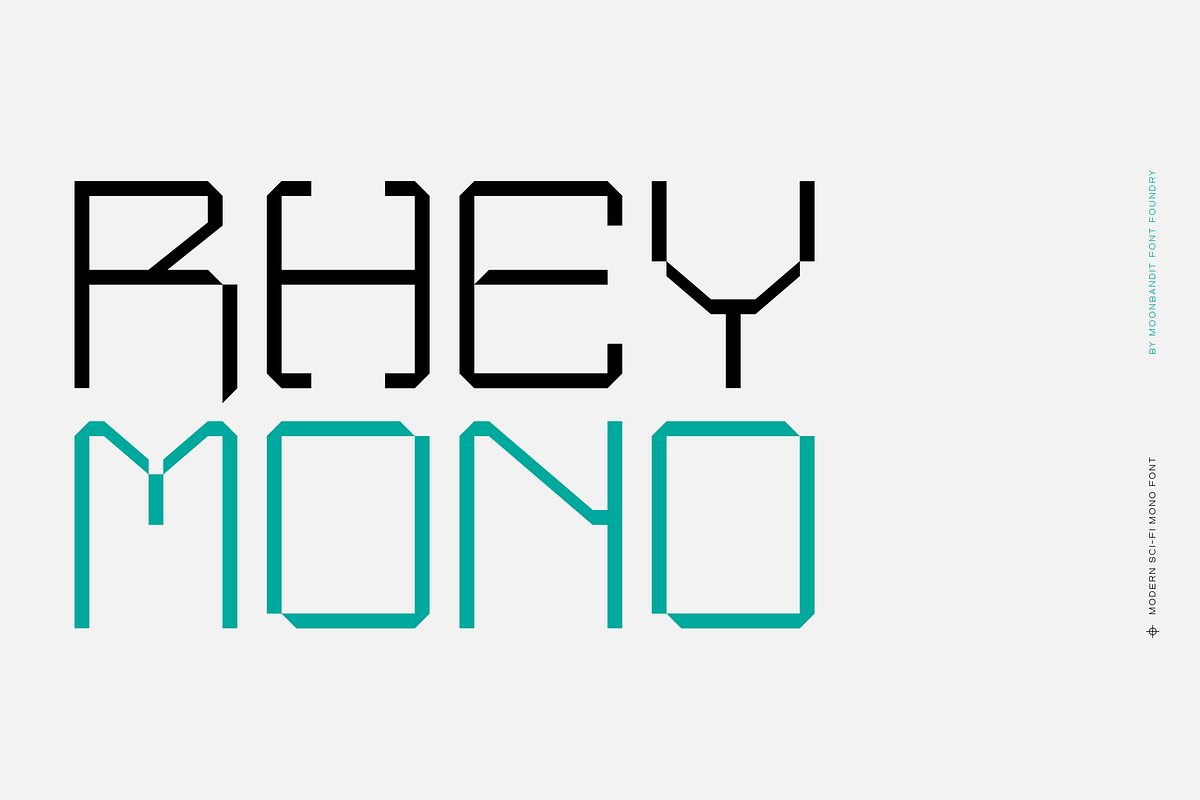 MBF Rhey Mono - Sci-fi Monospace, a Sans Serif Font by MoonBandit (Photo 1 of 7)