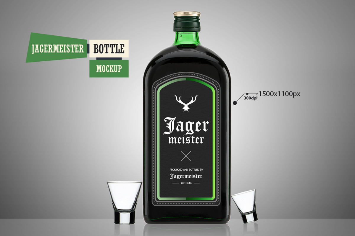 Jagermeister Bottle - Mockup, an Advertising Mockup by VectorMedia