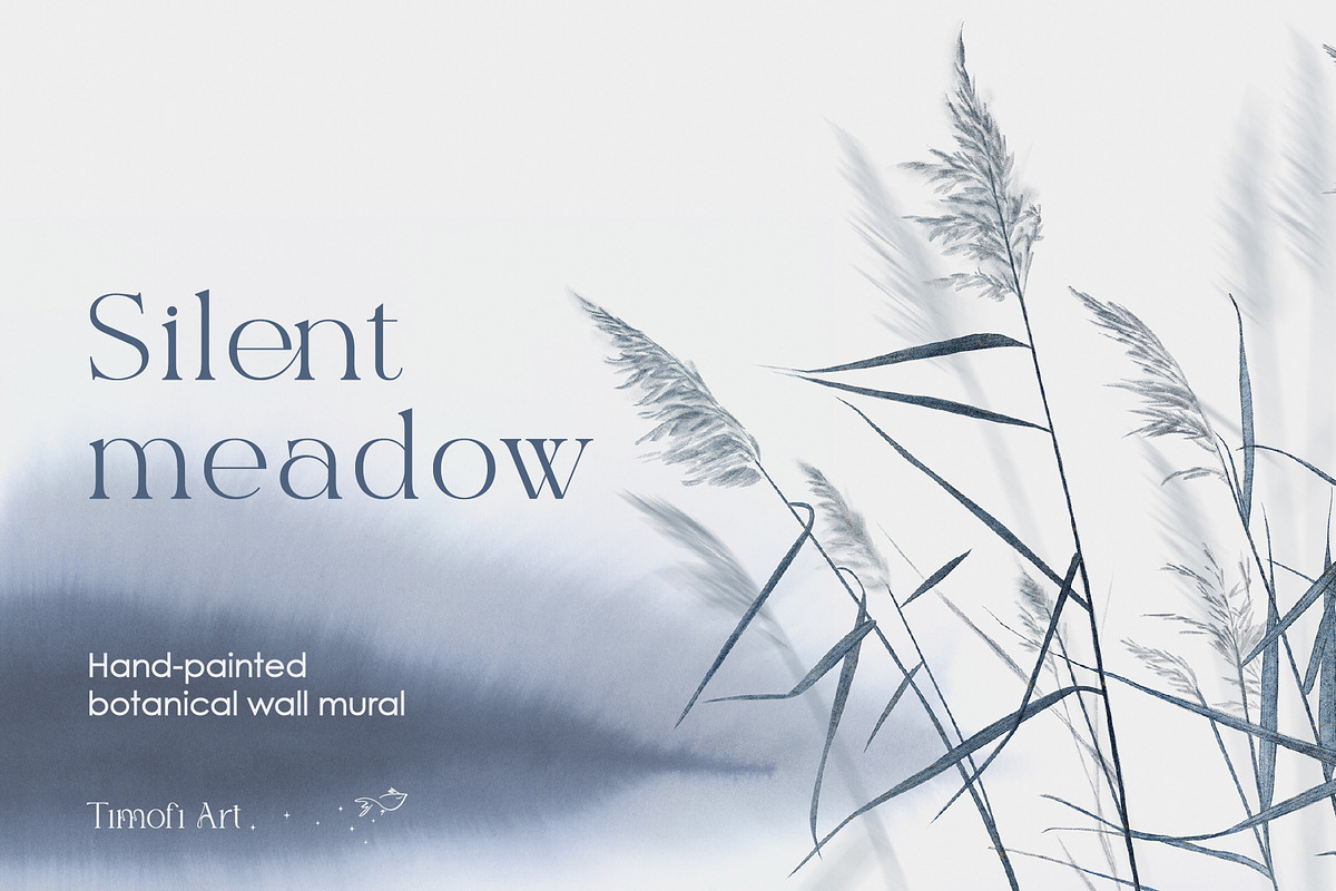 Silent meadow – botanical wall mural, a Wallpaper Graphic by Timofi Art (Photo 1 of 12)