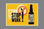 Beer time bottle vector poster set., a Food Illustration by PoPaShop (Thumbnail 3 of 10)
