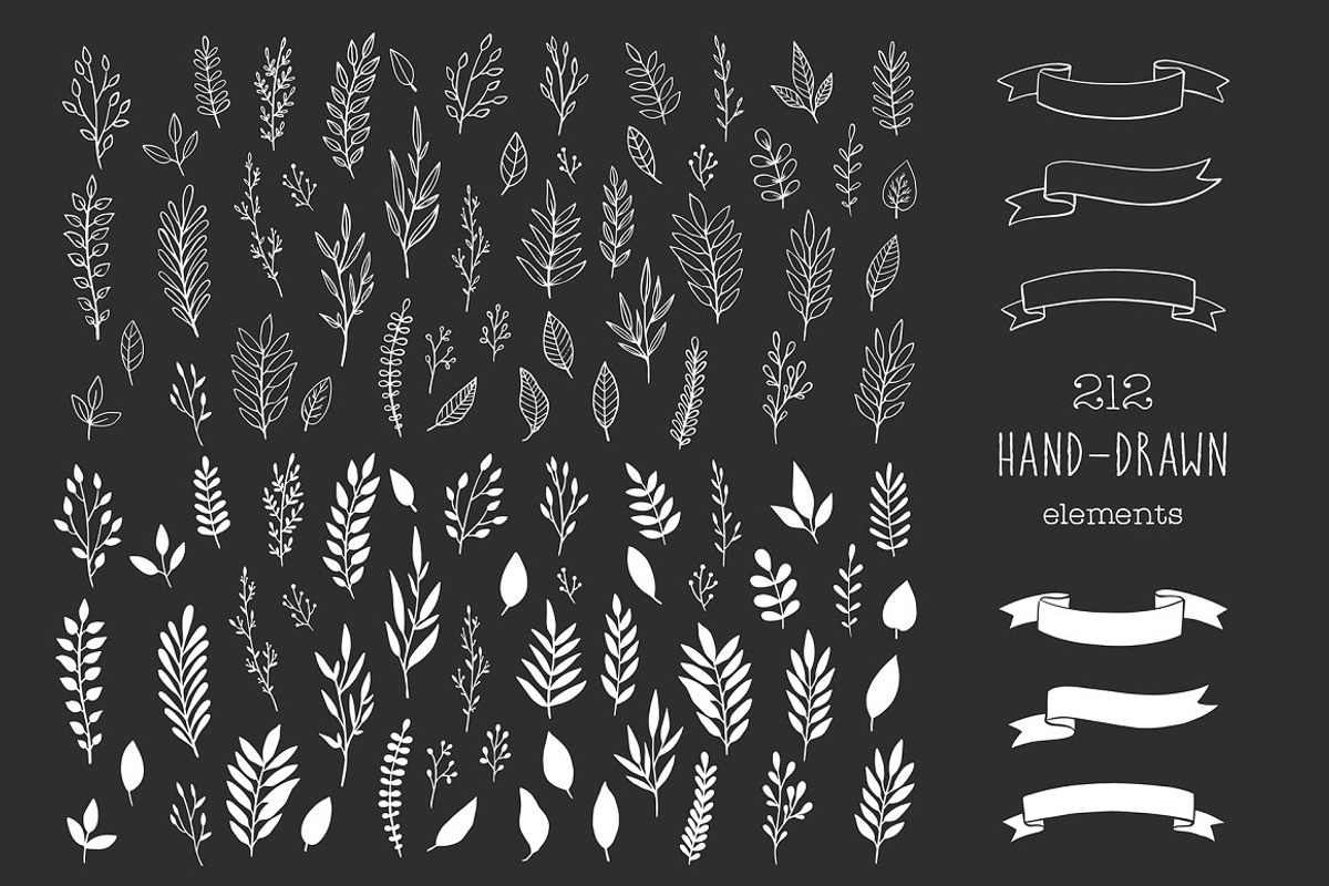 Hand Drawn Design Elements Bundle, a Decorative Illustration by Point ...