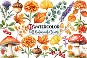 Watercolor Fall Botanical Clipart, an Illustration by Rose Art (Thumbnail 1 of 4)