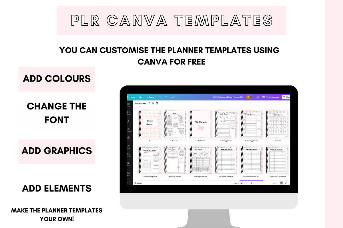 Canva Academic Digital Planner, a Stationery Template by DigitalbossCreations (Photo 3 of 10)