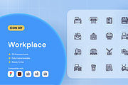 Workplace Icon Set, an Outline Icon by Nathaya Studio (Thumbnail 1 of 2)