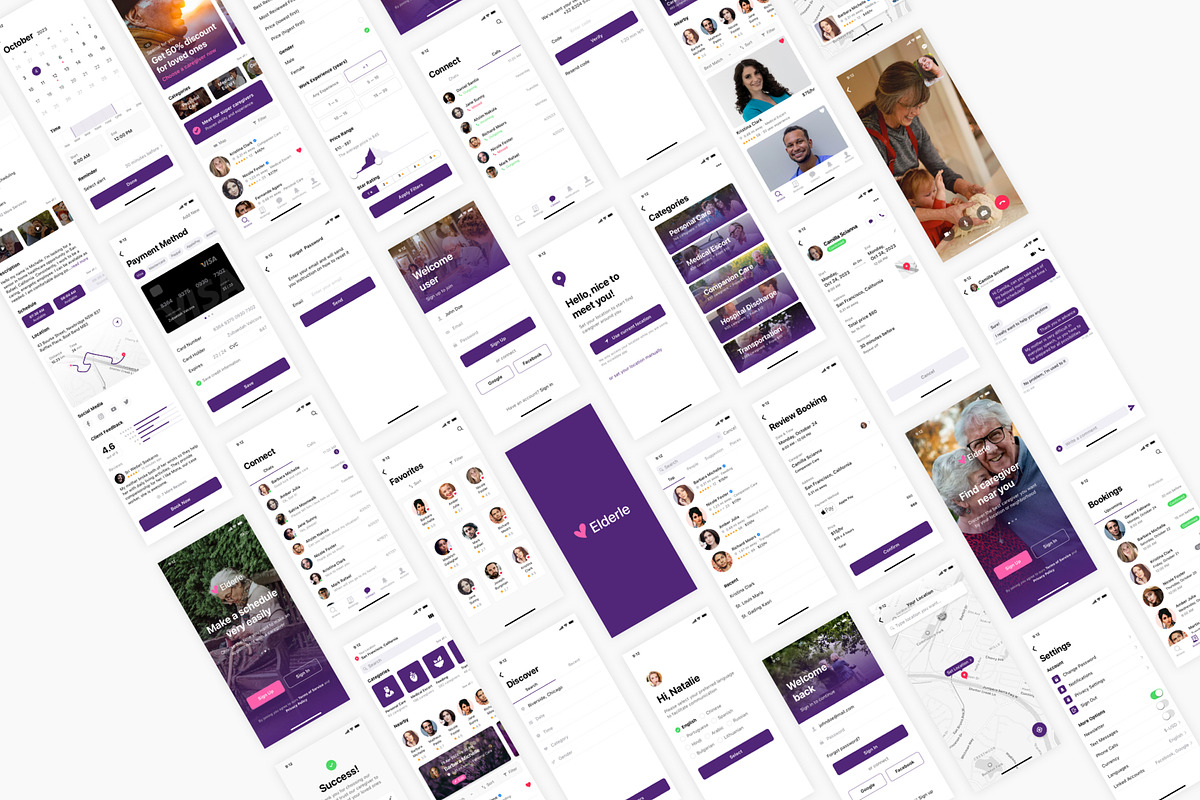 Senior Care & Private Nursing App, an UI Kit Template by flr.24 (Photo 2 of 2)