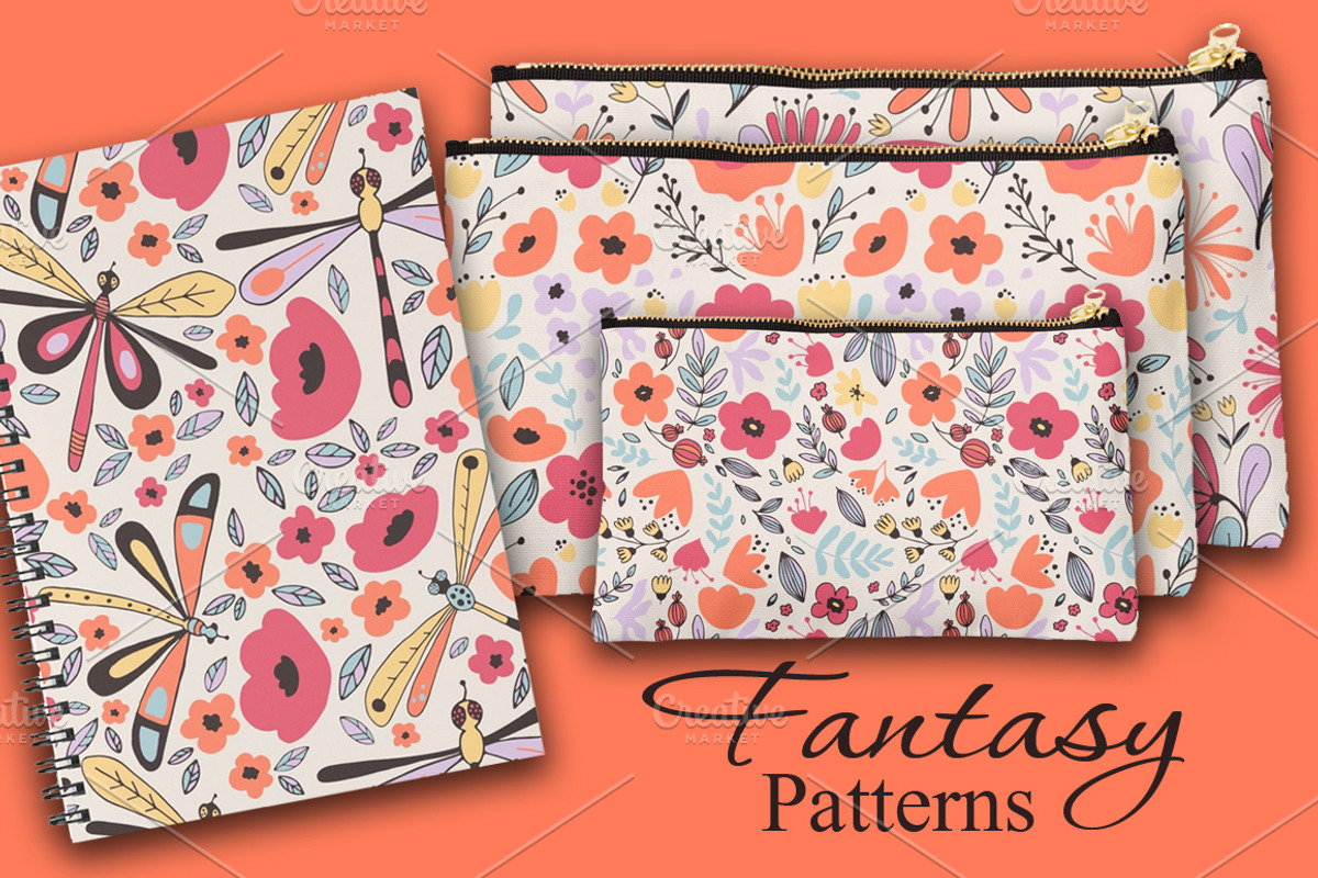 Fantasy Flowers, a Pattern Graphic by Lidiebug (Photo 2 of 3)