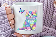Watercolor Rainbow Kitten Clipart, an Illustration by Black Bird Studio (Thumbnail 3 of 4)
