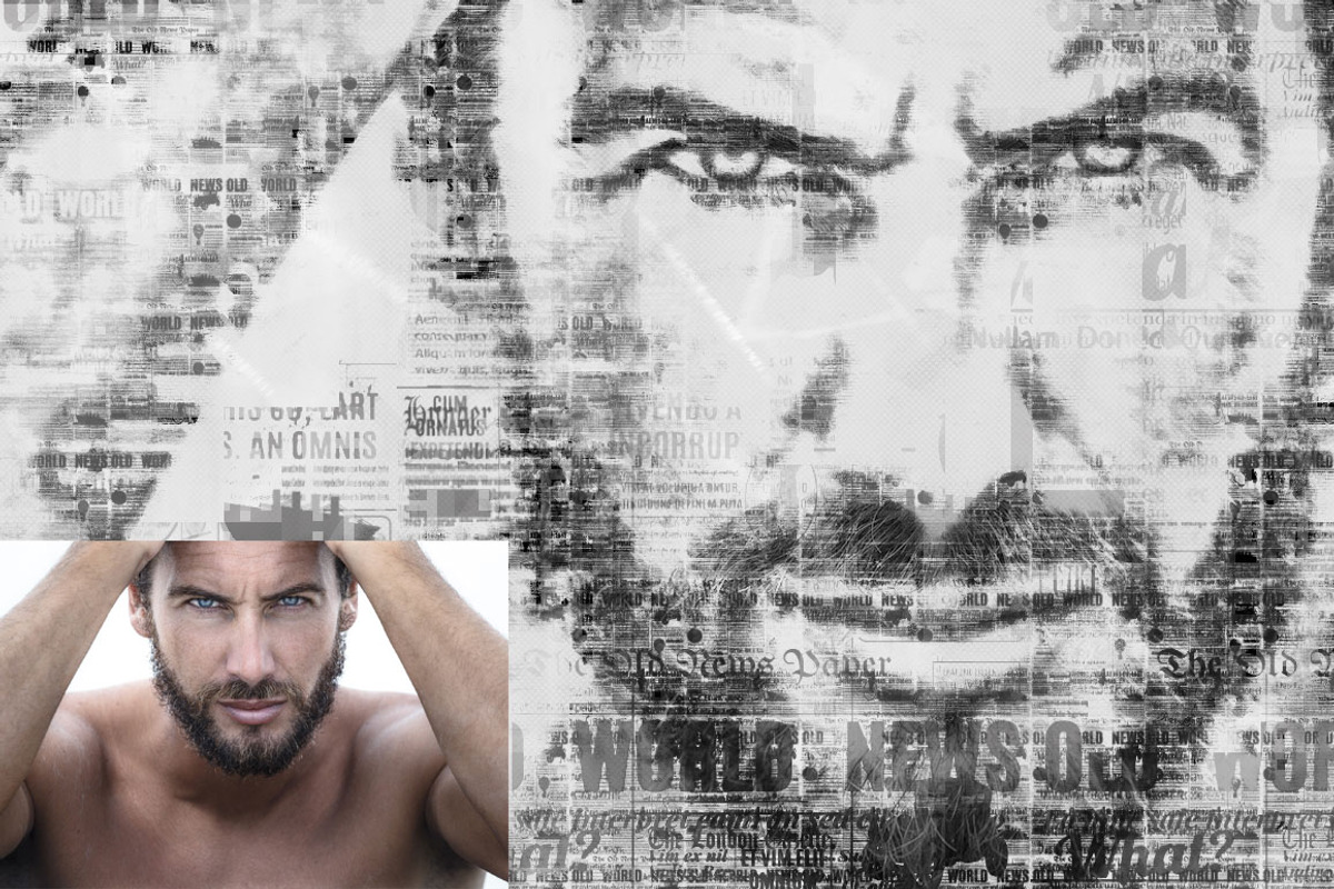 NewsPrint Photoshop Acion, an Action Add-On by designvillage (Photo 4 of 7)