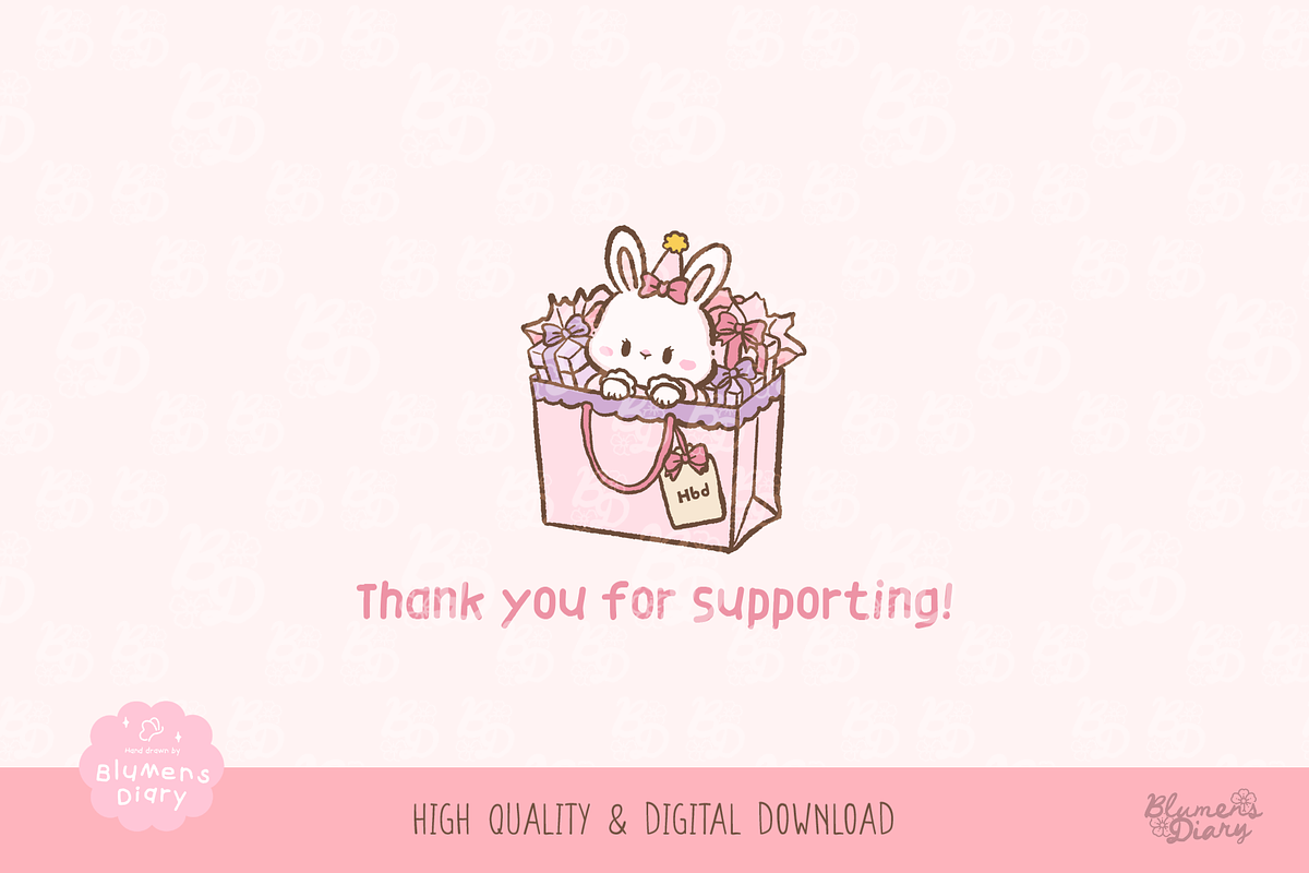 Confetti Bunny Birthday Clipart, an Animal Illustration by Blumensdiary (Photo 6 of 6)