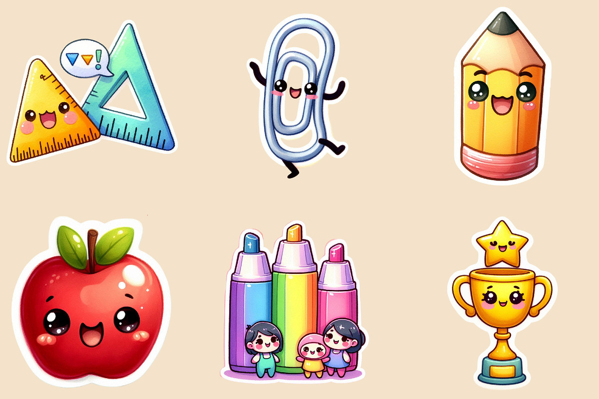 Kawaii School Sublimation Stickers, an Illustration by Creative Art (Photo 8 of 9)