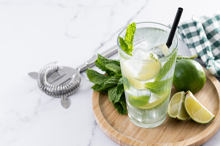 Classic Mojito Cocktail with Lime and Mint