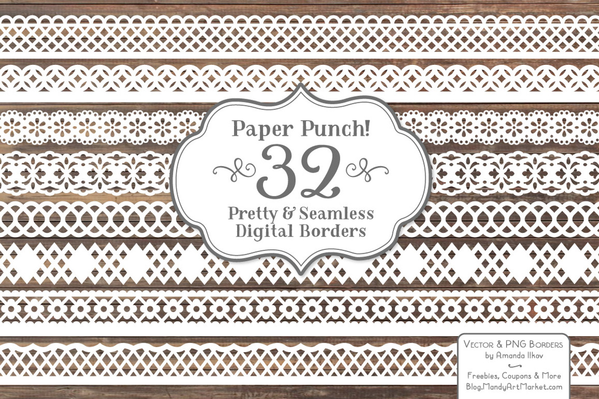 White Lace Borders Clipart & Vectors, an Illustration by Amanda Ilkov (Photo 1 of 5)
