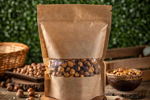 Roasted hazelnuts in a bag, a Photo by Grafvision photography